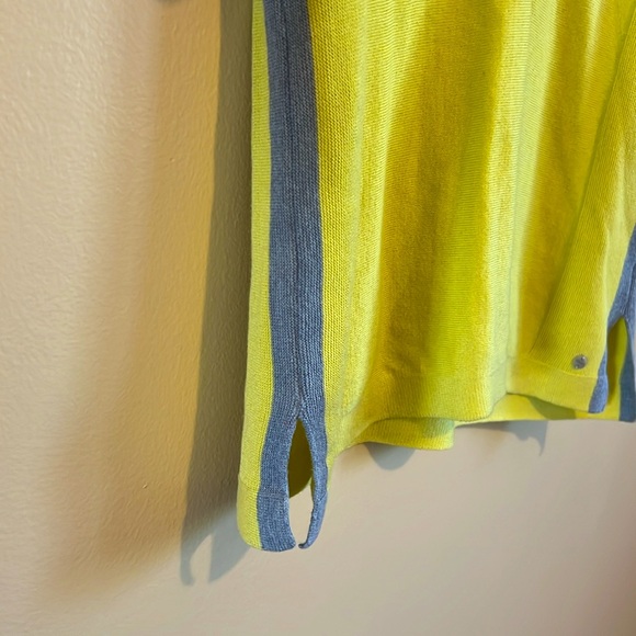 XS Olsen Woman Sweater VNeck Pullover Solid Basic Side Slits High-Low 3/4 Sleeve - Picture 5 of 15